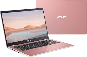 2022 ASUS 14" Thin Light Business Student Laptop Computer, Intel Celeron N4020 Processor, 4GB DDR4 RAM, 64 GB Storage, 12Hours Battery, Webcam, Zoom Meeting, Win11 + 1 Year Office 365, Rose Gold
