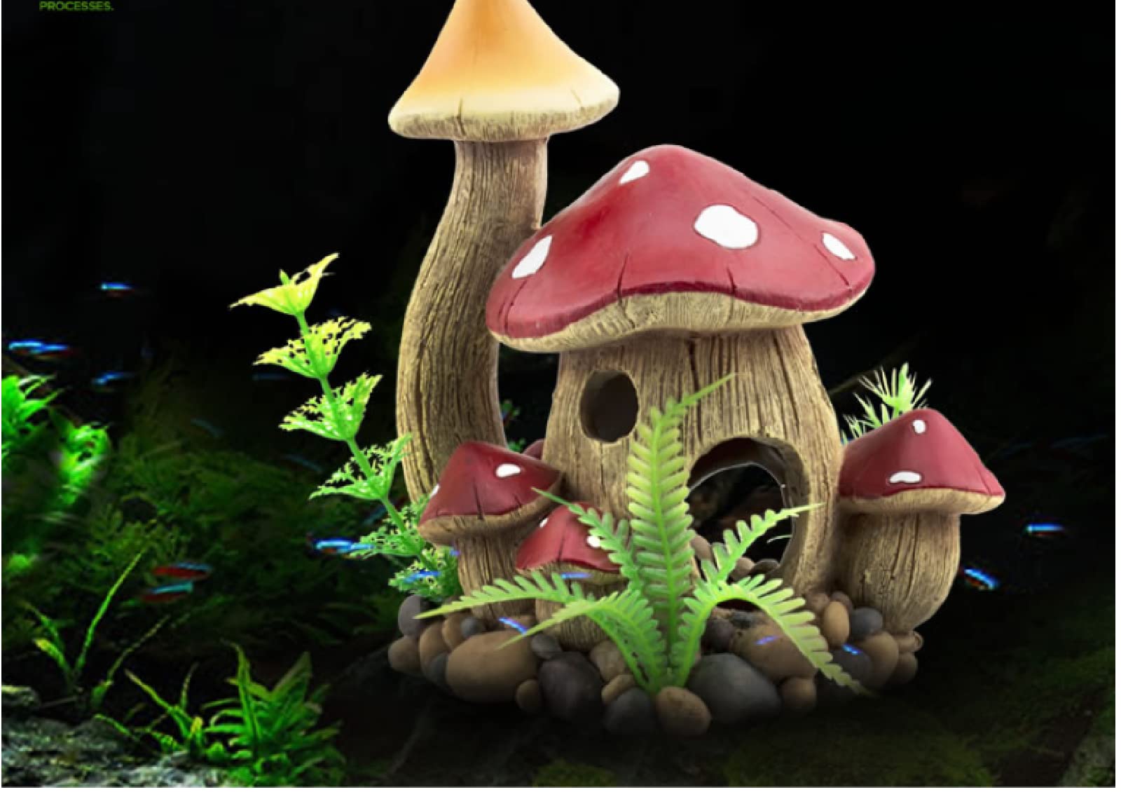 Decorazioni Acquario Arredamento Acquario Arredi Per Acquario Serbatoio Di Pesce Paesaggio Cartone Animato Castello Casa Dei Funghi Decorazione Nascondiglio Acquario Rettile Nascondiglio Criceto Nasco