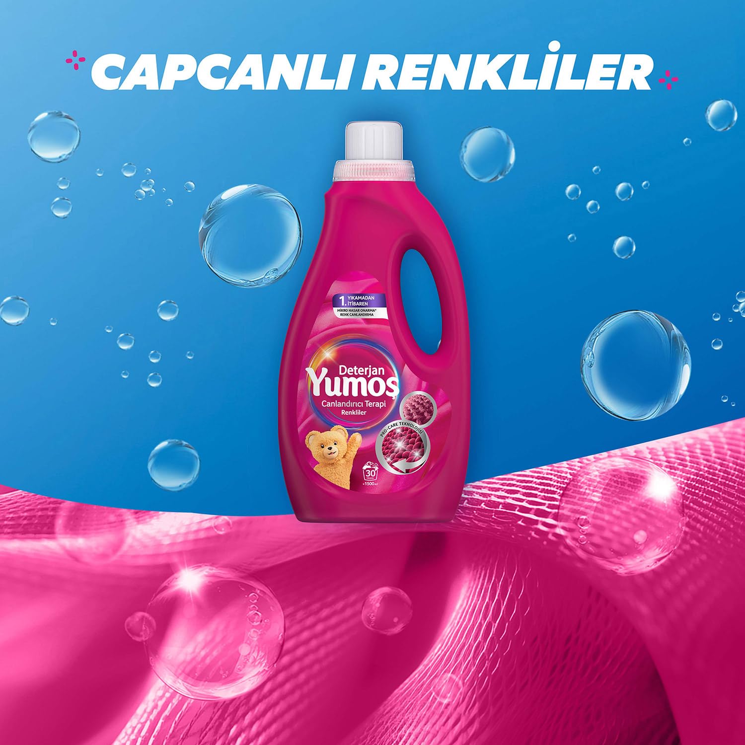 Yumoş Sıvı Bakım Deterjanı Renkli 30 Yıkama 1500 ml