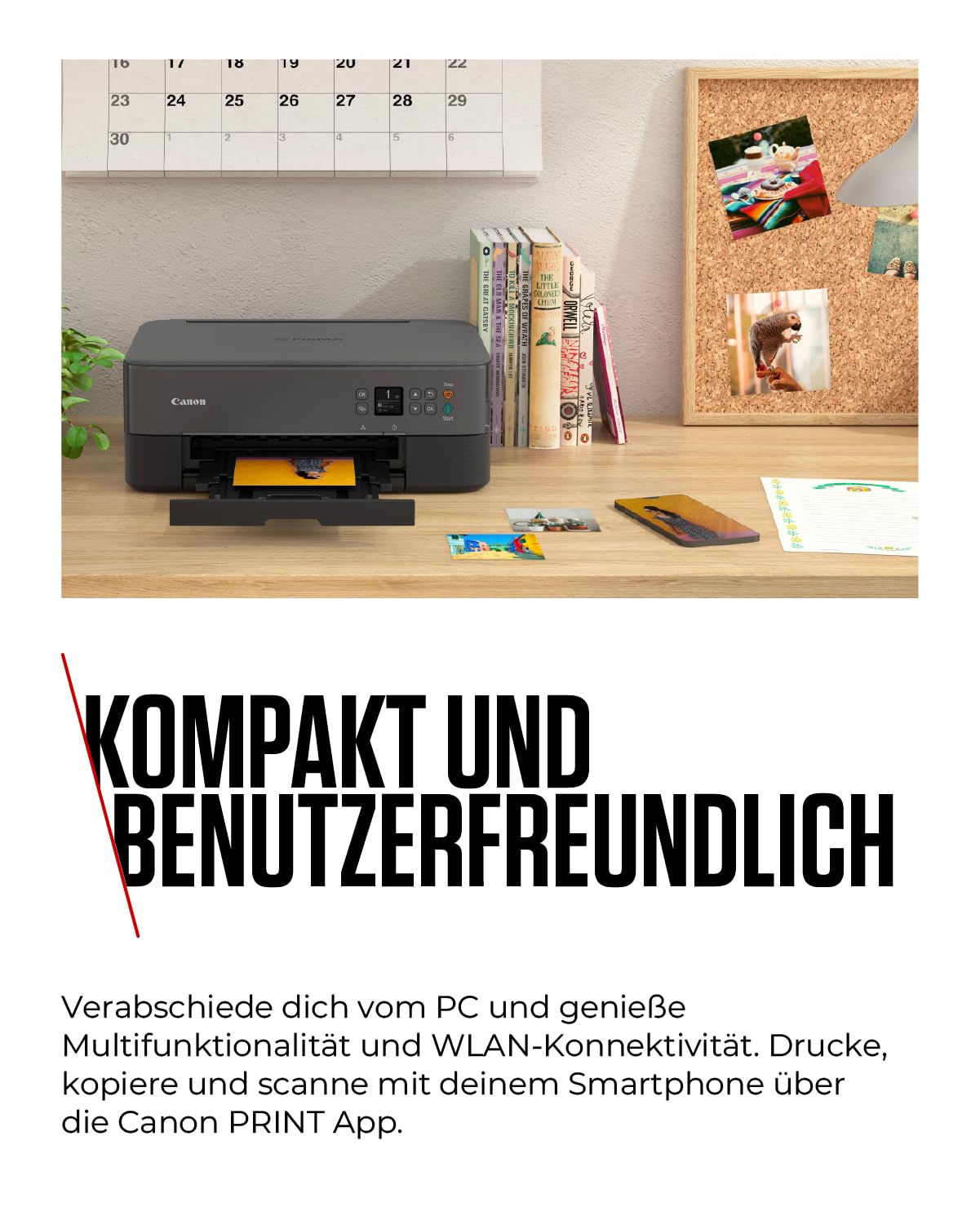 Canon PIXMA TS5350i Multifunktionsdrucker 3in1 (Tintenstrahl,Drucken, Kopieren, Scannen, A4, 3,7 cm OLED, WLAN, Duplexdruck, 2 Papierzuführungen, kompatibel mit Pixma Print Plan ABO) Schwarz