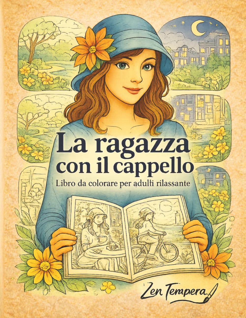 La ragazza con il cappello: Libro da colorare per adulti rilassante, un viaggio creativo tra calma e benessere