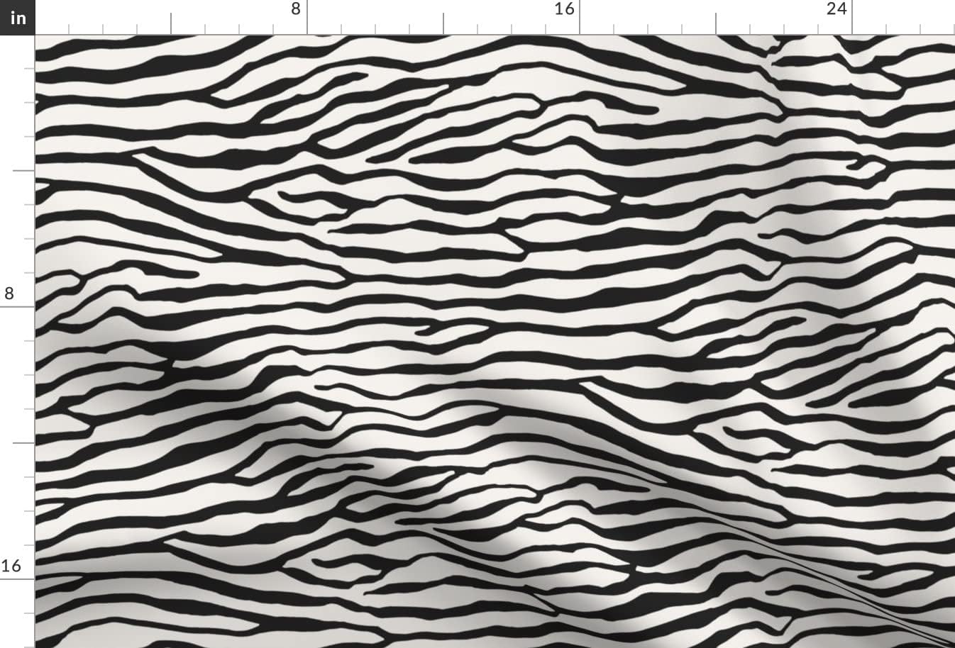 Spoonflower Fabric - Brackenbury Beach Black White Zebra Waves Wavy Stripe Texture Stripes Printed on Upholstery Velvet Fabric Fat Quarter - Upholstery Home Decor Bottomweight Apparel