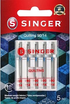 SINGER 04714 Size 90/14 Universal Machine Quilting Needles, 5-Count, White