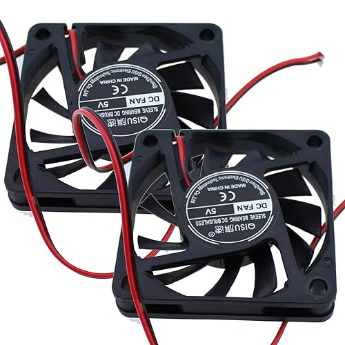 Ventilador de rodamientos de bolas dobles 6010 de 5 V, 2 unidades de 2.362 x 2.362 x 0.394 in DC 5 V, ventilador de refrigeración sin escobillas,