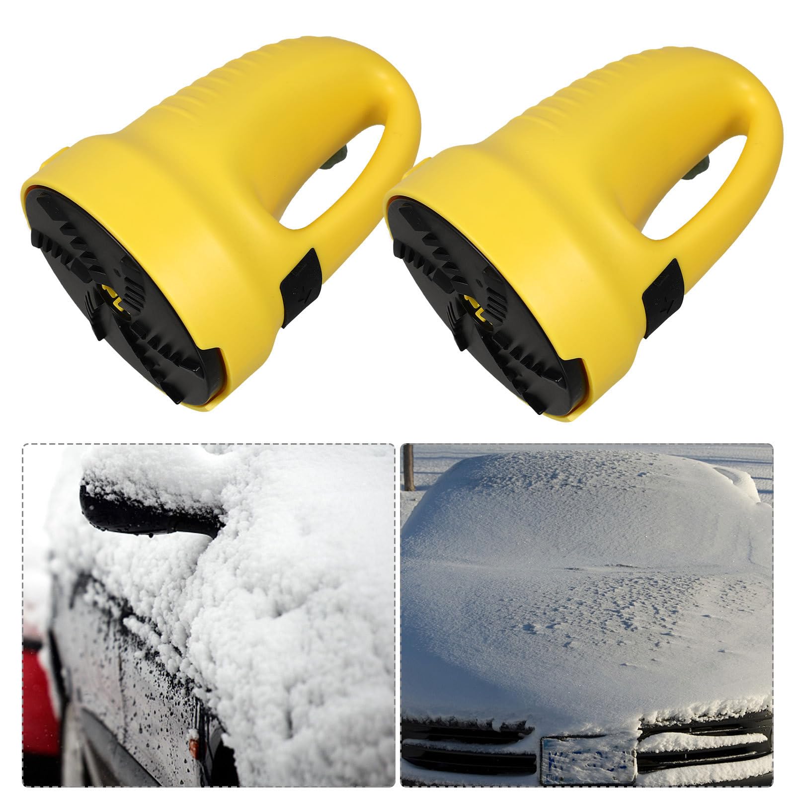 Raschietto Ghiaccio Auto in ABS Giallo Multifunzione per Rimozione Neve Efficiente e Facile da Riporre, per Parabrezza Invernali