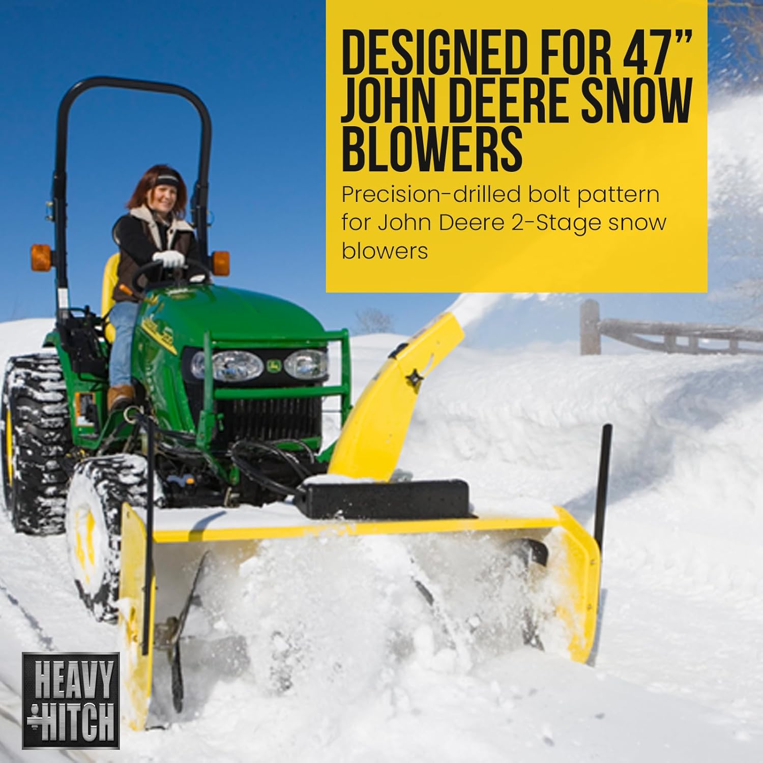 Heavy Hitch 47" Snow Blower Cutting Edge | Wear Bar Fits John Deere Sub-Compact Tractor Snow Blowers | Made in USA