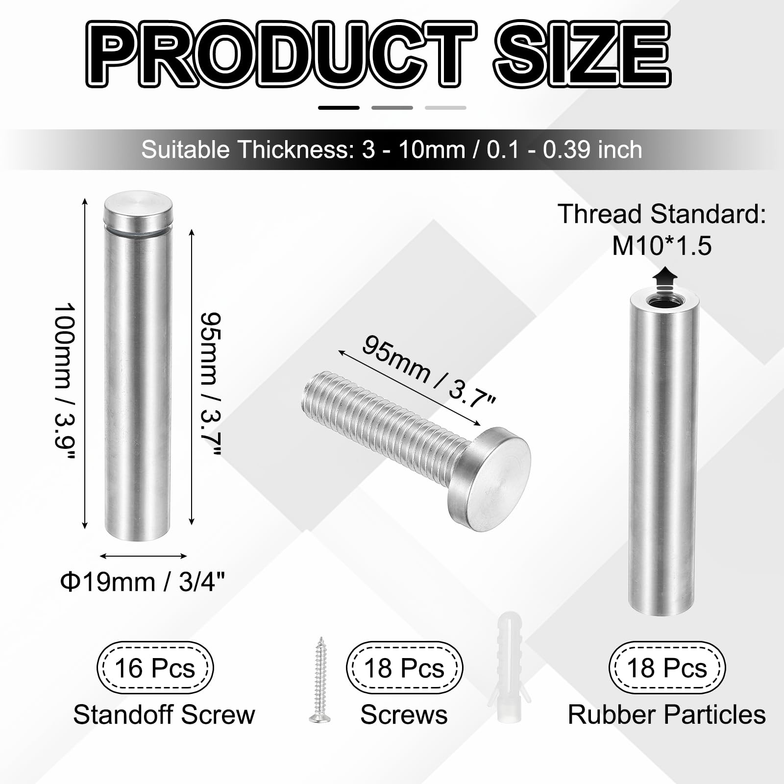 PATIKIL 3/4x3.9" Standoff Screws - Image 2