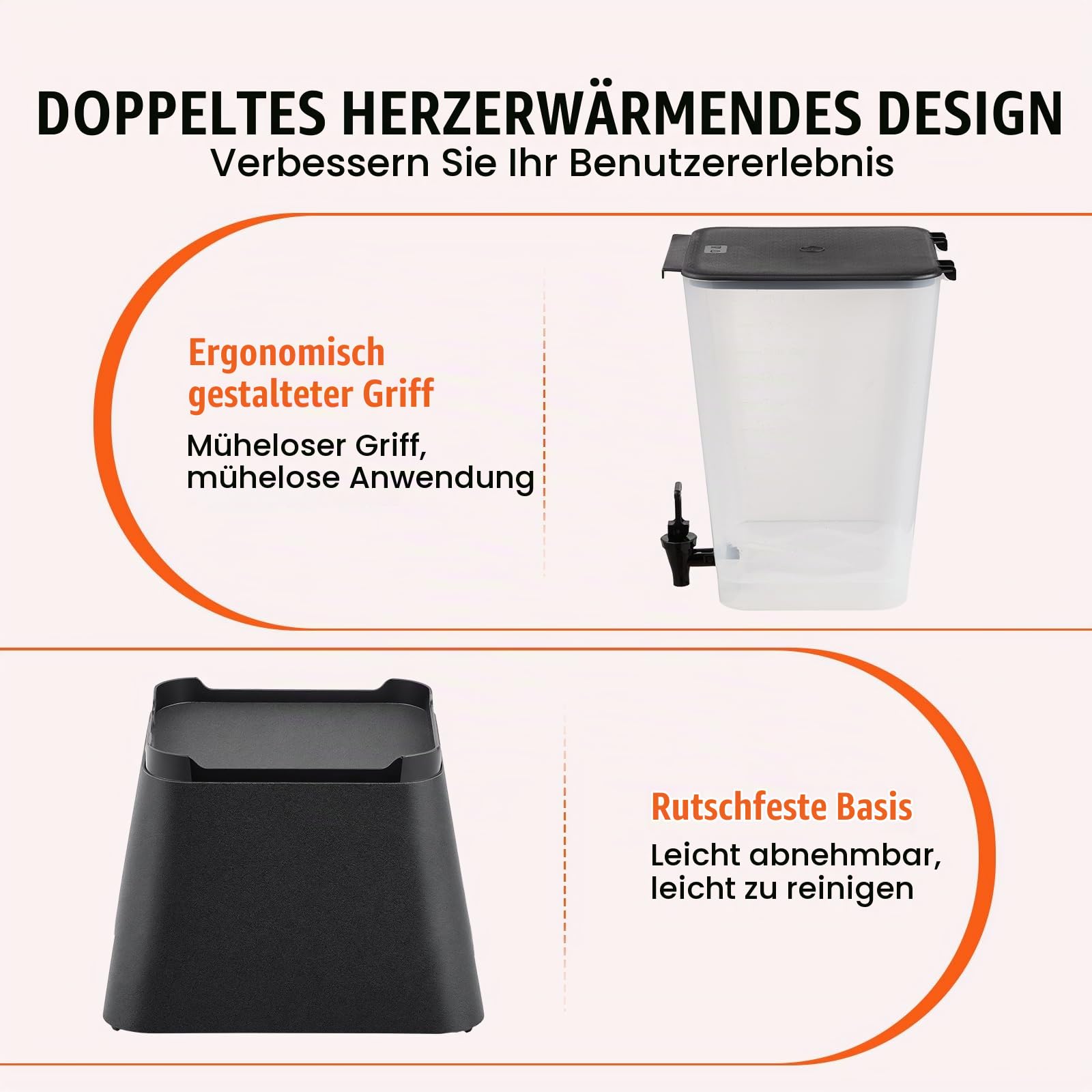 VEVOR Getränkespender (19 L) für Partys, Saftspender aus Kunststoff mit tropfsicherem Zapfhahn Wasserspender für Restaurants Hotels Partys, Limonade Eistee selbstgemachte Getränke Spender