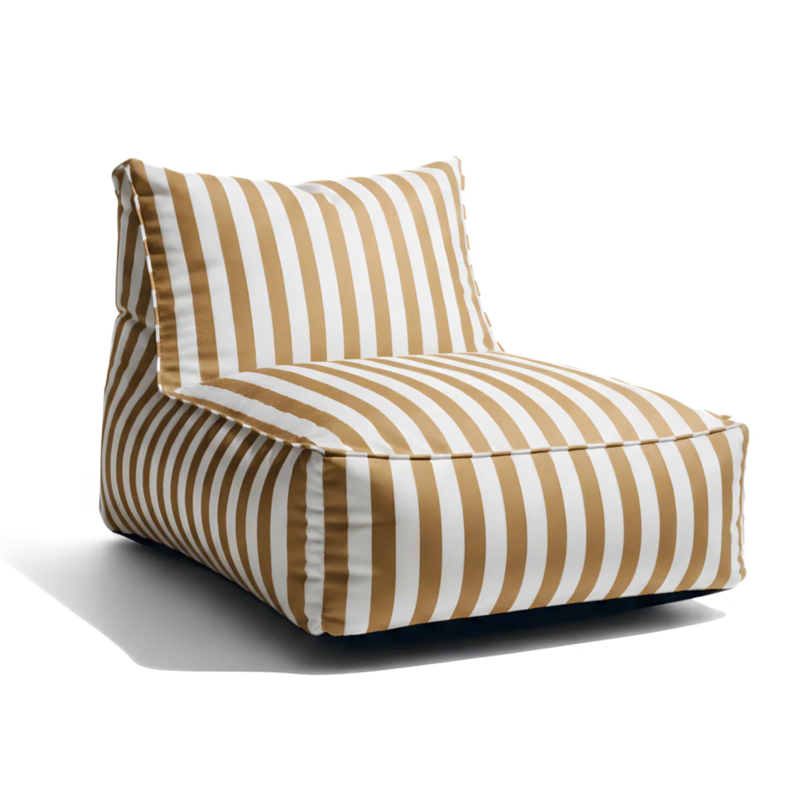 Gutekissen® Sitzsack Erwachsene XXL - Outdoor Sitzkissen Wetterfest - im Streifen-Design - bequemer Loungesessel für Terrasse, Balkon, Garten & Patio, UV-beständig - 72x102x65cm (Beige)