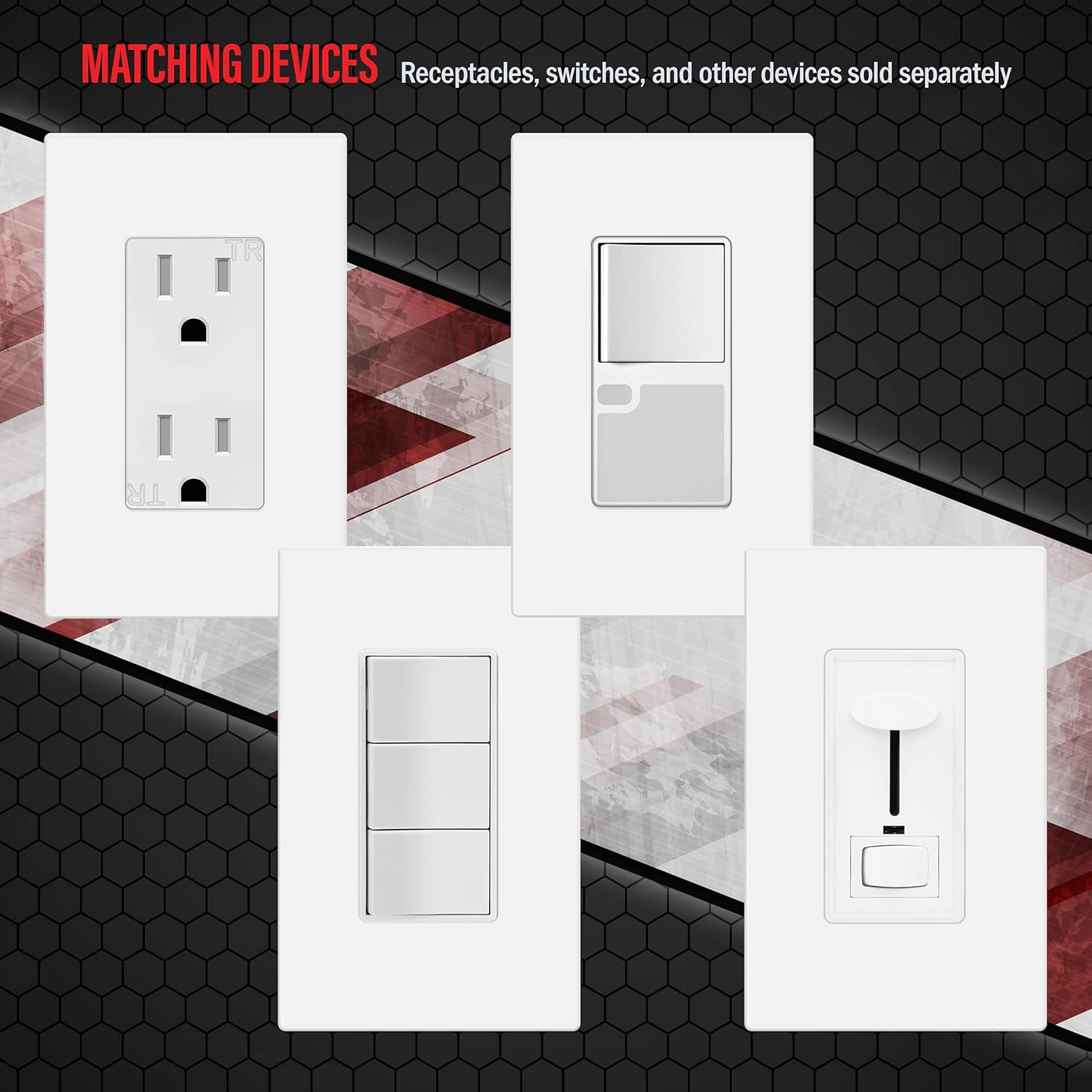 ENERLITES Screwless Decorator Wall Plates Child Safe Outlet Covers, Size 1-Gang 4.68" H x 2.93" L, Unbreakable Polycarbonate Thermoplastic, SI8831-W-10PCS, Glossy, White (10 Count) : Everything Else