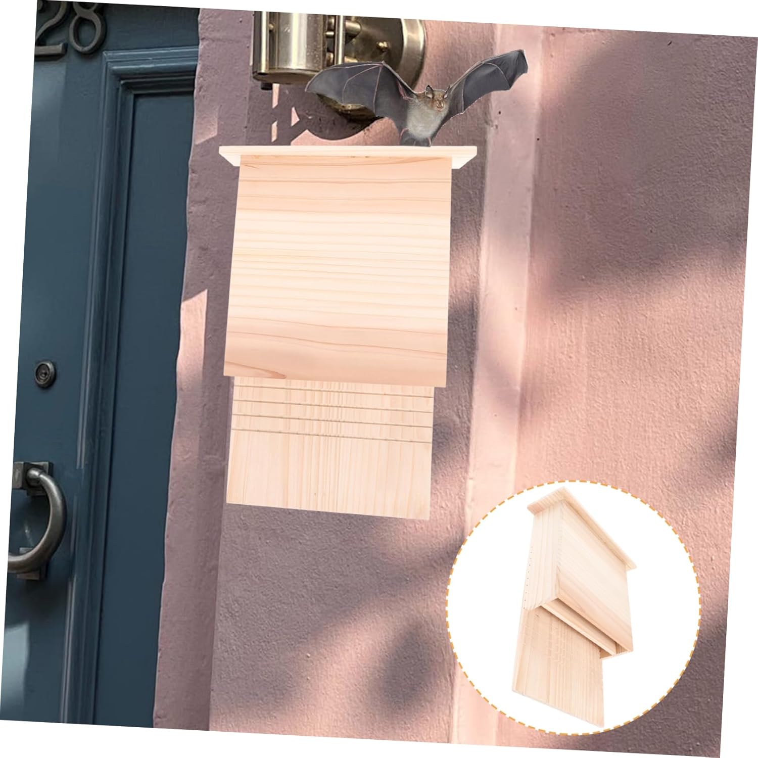 Bat House Handmade Outdoor Bat Shelter for Courtyard and Backyard Durable Pet House Designed for Bats for Gardens and Trees