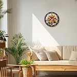 Sunflower Pattern Clock 12 Inch Non-Ticking Clocks Round Wall Hanging Clock Battery Operated for Bedroom Living Room Kitchen Office
