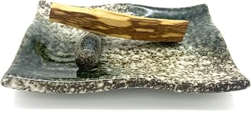 TOBOHU Rectangle Ceramic Palo Santo Holder, Wood Incense Stick Burning Bowl, Ceramic Burner for Palo Santo Sticks