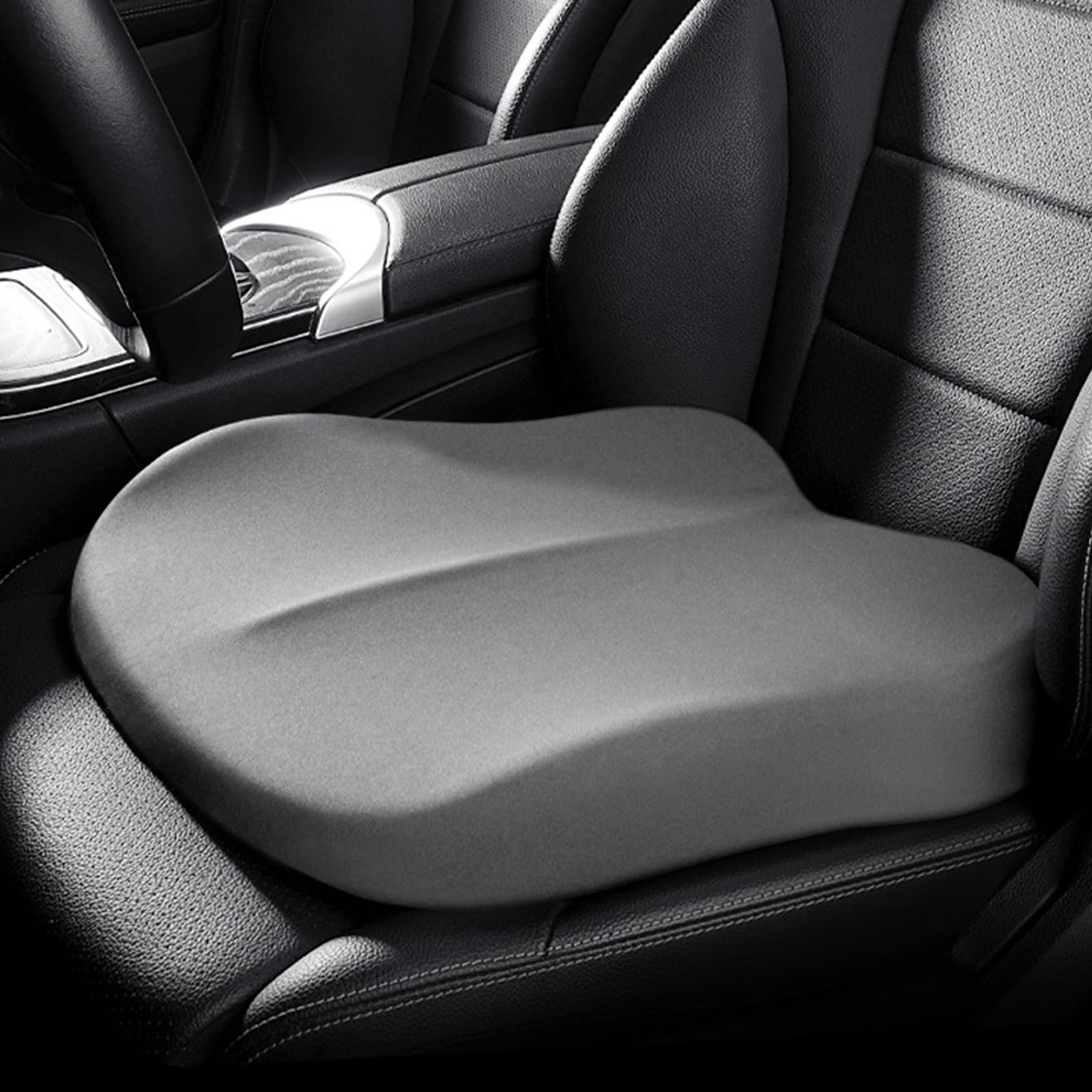 Uvcmdui Grey Car Seat Cushion, Universal Adult Car Booster Seat For Driver, Non-Slip Car Seat Cushions To Raise Height 3.9In, Washable Car Seat Booster For Car, Office Chairs, Wheelchair,