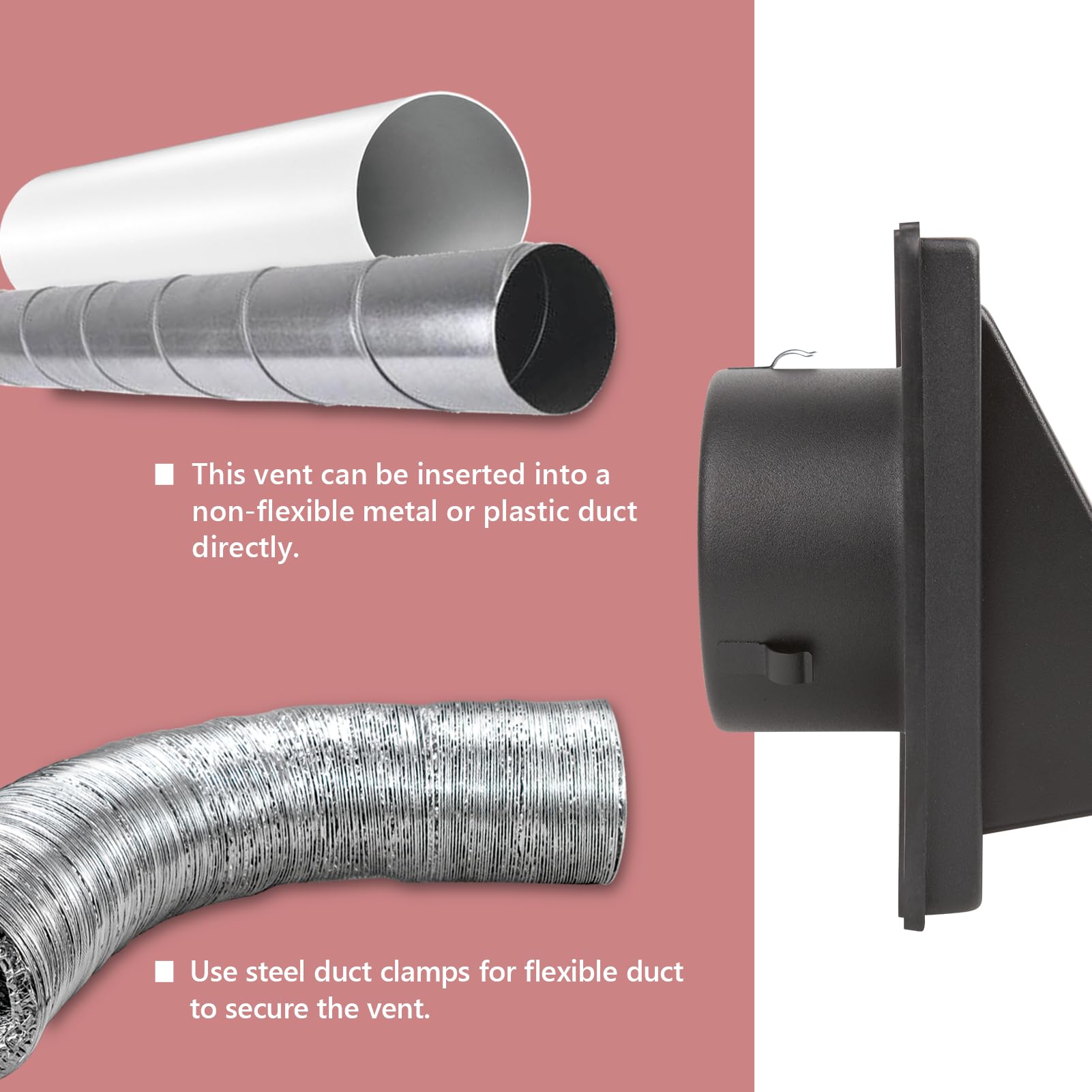 WeCooper Griglia di Ventilazione Esterna Nera 150 mm (6”) con Cappuccio – Acciaio Inox 304, Presa d’Aria per Ventilatore Estrattore, con Coperchio Rimovibile e Rete Antiuccelli