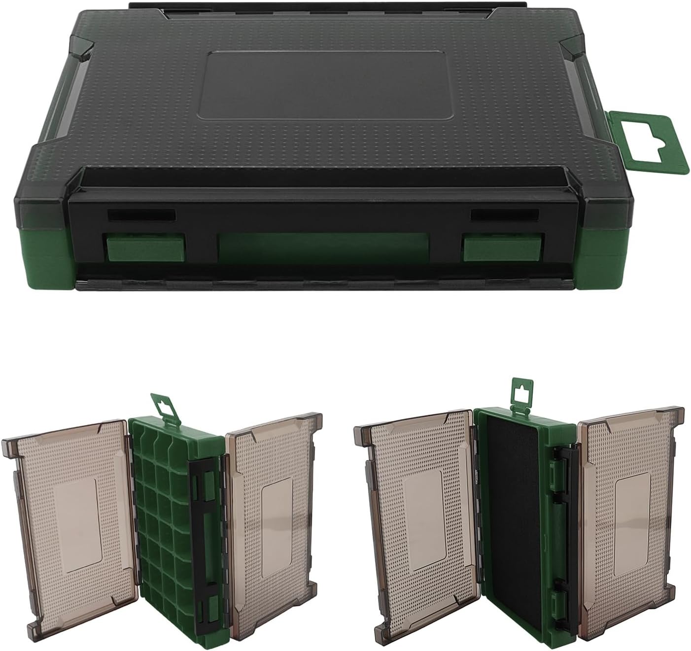Fishing Accessories Storage Box, Double Sided Tackle Boxes Hook Organizer, Fishing Lure Case for Lure Bait Accessories (Green)