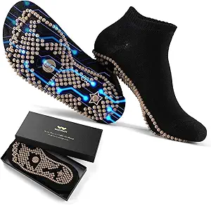 Acupressure Socks Reflexology Foot Massage for Women Men Acupuncture Socks with Pressure Point, Gifts for Busy Mom Elders Massaging Convenient and Efficient Size 17-18