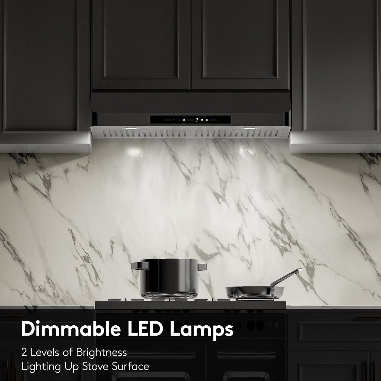 Range Hood 30inch Under Cabinet, 900CFM Stainless Steel Kitchen Vent Hood with Gesture/Touch Control and Permanent Stainless Steel Filters, Ducted Vent, Top and Rear Vents