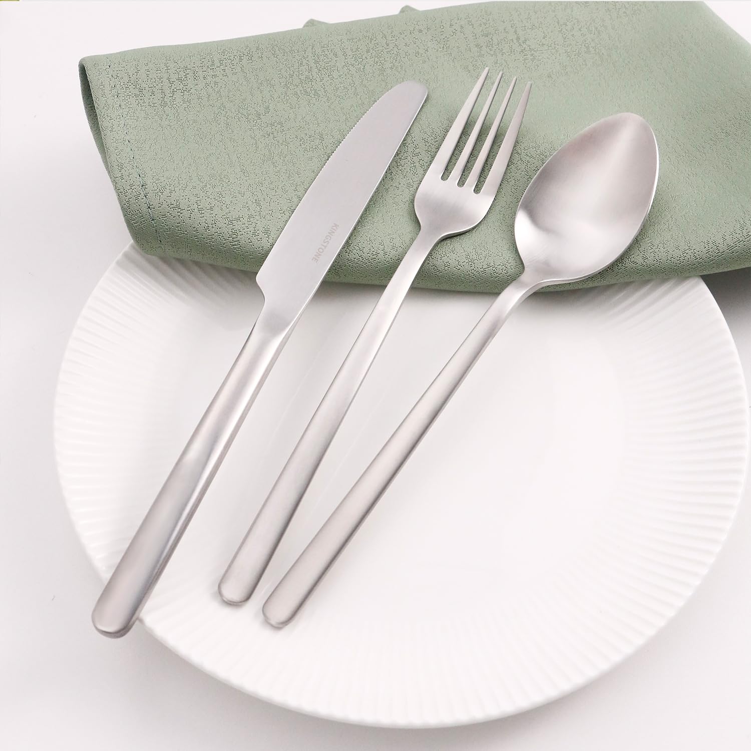 KINGSTONE Gold Silverware Set, 60 Piece Flatware Cutlery Set for 12, 18/10 Stainless Steel Silverware Mirror Polished Dishwasher Safe for Home, Restaurant, Wedding, Party(Gold, 60 pieces for 12): 20 pieces for 4 Matte Silver