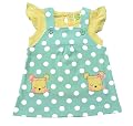 Clothe Funn New Born Baby Girls Pinafore, Knee-Length Dress (0-3 Months) Mint, Yellow