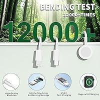 Vista 4 de Cargador múltiple para Apple Watch, carga de iPhone, múltiples dispositivos, cable de carga de viaje 3 en 1 de 6 pies con cargadores USB C de 20 W