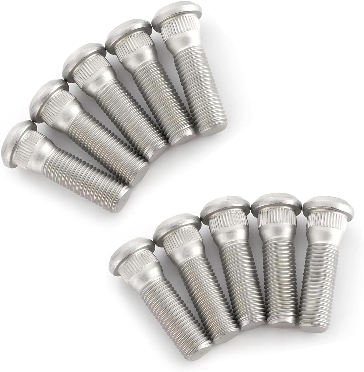 Wheel Lug Studs 10PCS, M12x1.5 49mm Steel Tire Studs, Replace 90942-02049 Compatible with Toyota Lexus Chevy Scion Pontiac (Silver)