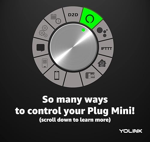 Miniatura 9 de YoLink - Enchufes inteligentes, enchufe inteligente de 14 milla de alcance más largo del mundo compatible con Alexa, IFTTT 10A Smart Home Plug Mini