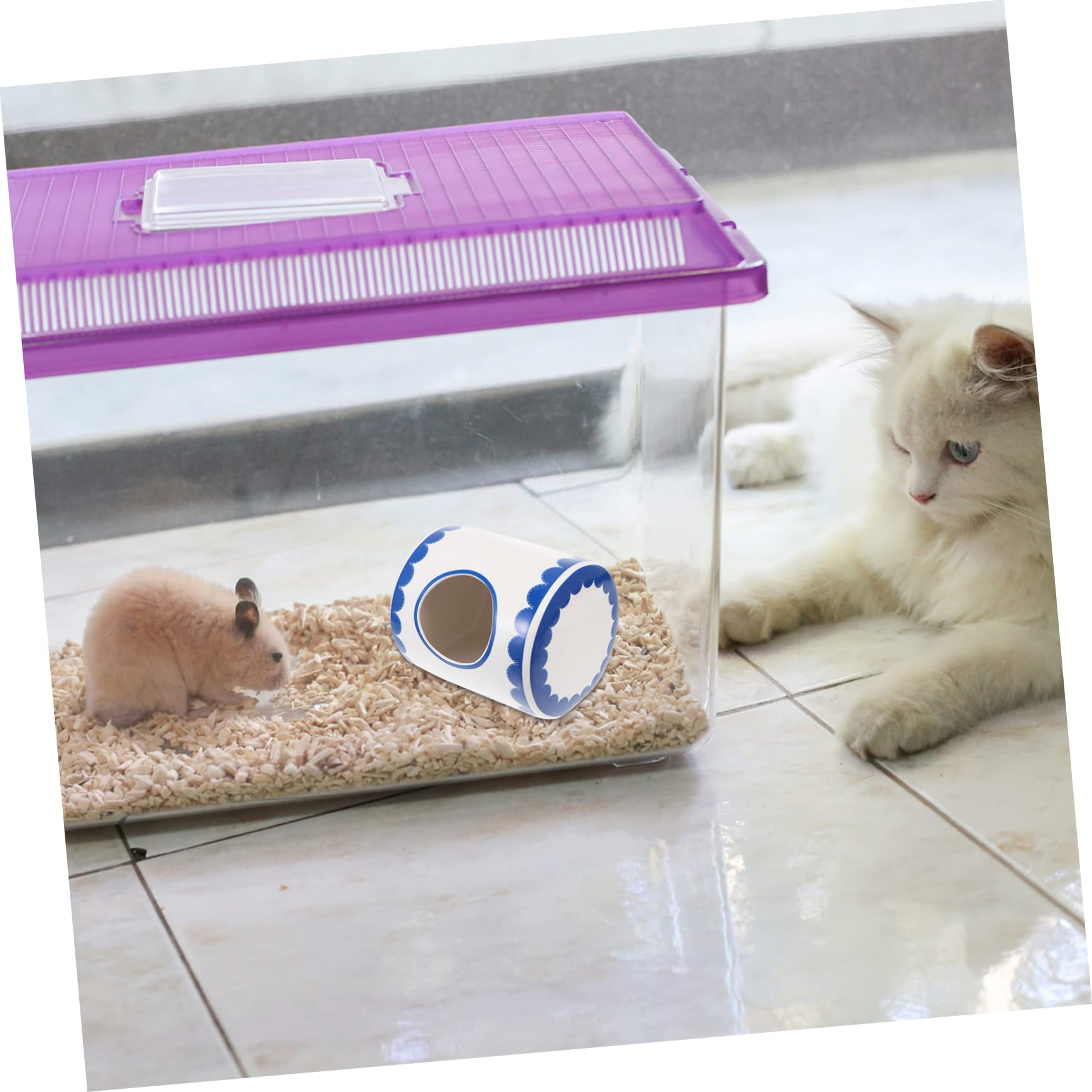 Keramik Haustier Kühlnest Sommerhaus für Hamster Meerschweinchen Kleintiere Kühlendes Nest mit Stabilem Standfuß