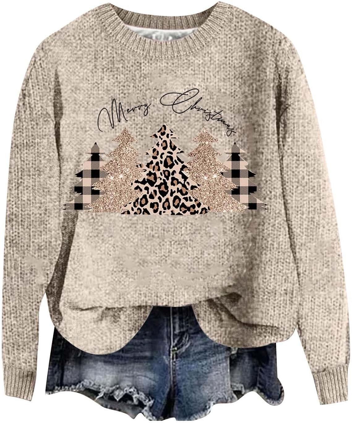 Huifuao kerstsweatshirt voor vrouwen, kerstman, dames lelijk