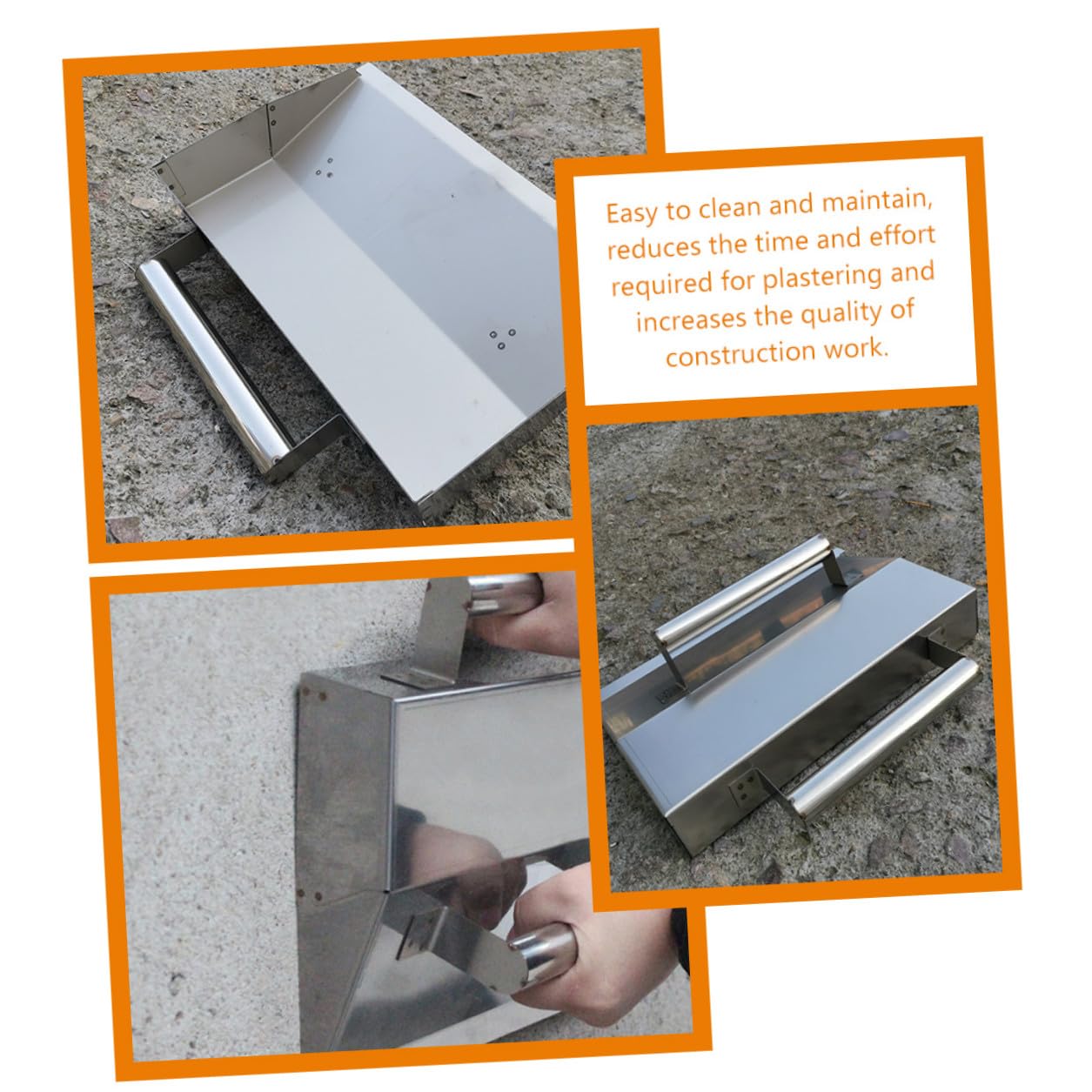 Attrezzo per Intonaco in Acciaio Inox Argento, Rasatura Muro | Resistente alla Ruggine, per Finitura Calcestruzzo, Utensile Multifunzione per Riparazione Superficie