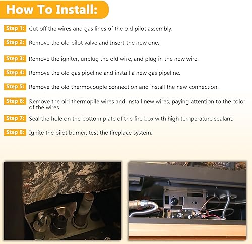 Vista 6 de Criditpid 4021-737 Pilot Assembly LP para calentador, Heat N Glo, Chimeneas Quadrafire, Calentador y Ensamblaje Piloto de Gas Propano Heat-N-Glo