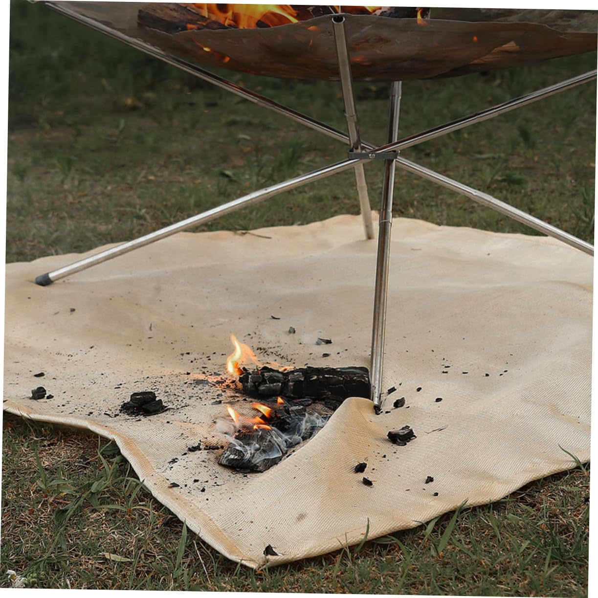 BCOATH Picnic Fireproof Cushion Heat Insulation Mat Glass Fiber Material Safe for Barbecue