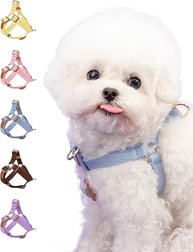 BODDLELANG Y-Type Easy Walk - Arnés para perros grandes, sin tirones, arnés a prueba de escapes para perros, arnés ajustable grande azul para perro,