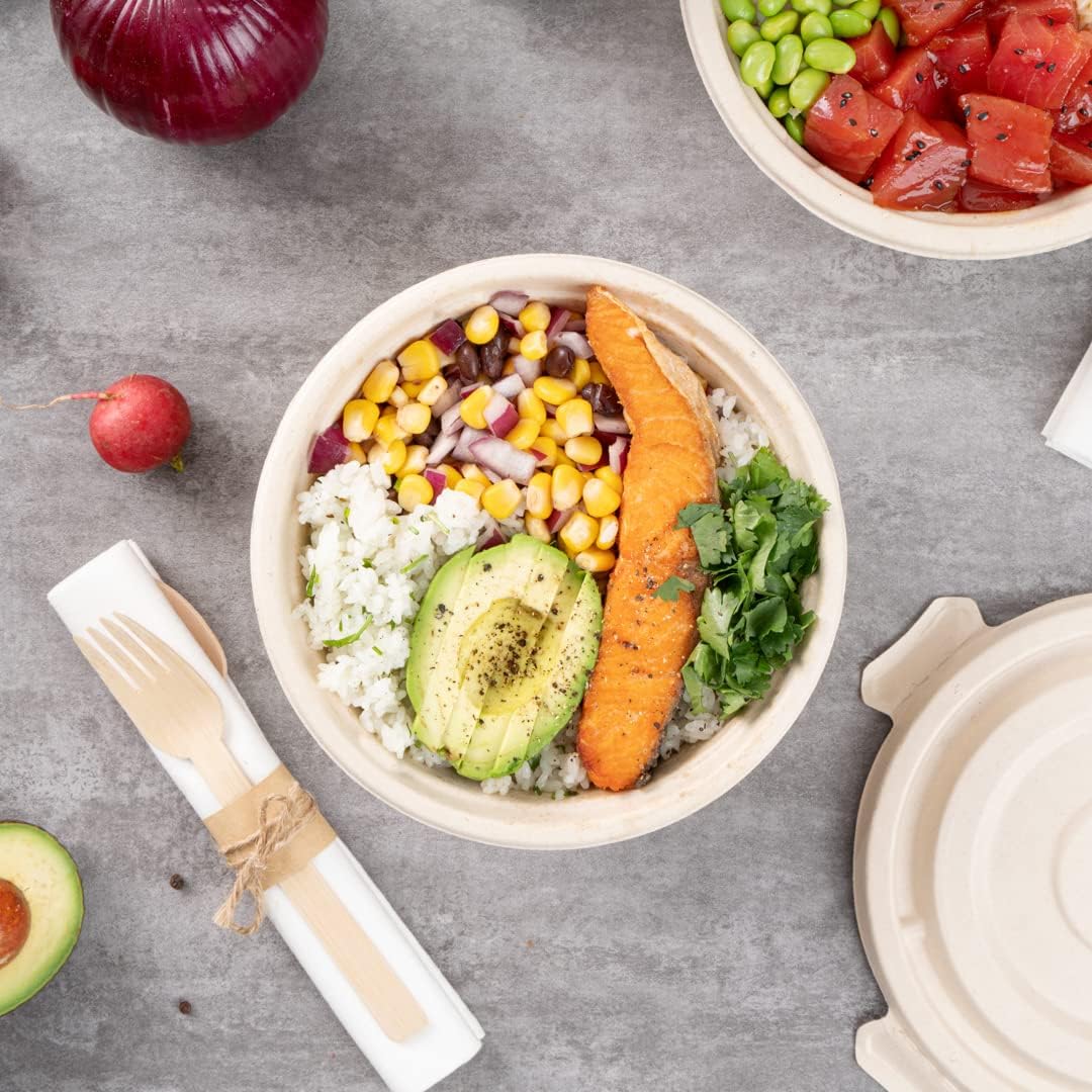 Restaurantware Pulp Tek 37 Ounce Bagasse Bowls 100 Round Sugarcane Bowls - Microwavable Freezable Brown Bagasse Disposable Hot Bowls For Hot And Cold Foods Sustainable