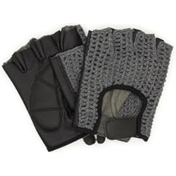 Guantes De Cuero Para Moto Guantes para automovilistas retro de cuero vintage guantes de conductor sin dedos para