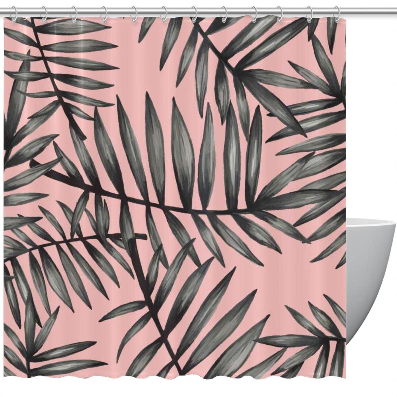 Rideau de douche haut de gamme Palmetto sans couture textile anti-odeur