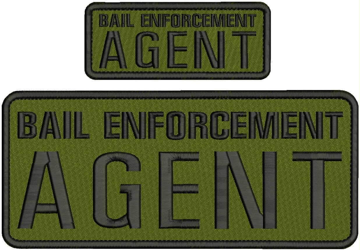 Bail Enforcement Agent EMB Patch 4X10 and 2X5 Hook ON Back OD Green/BLK by HightSeller