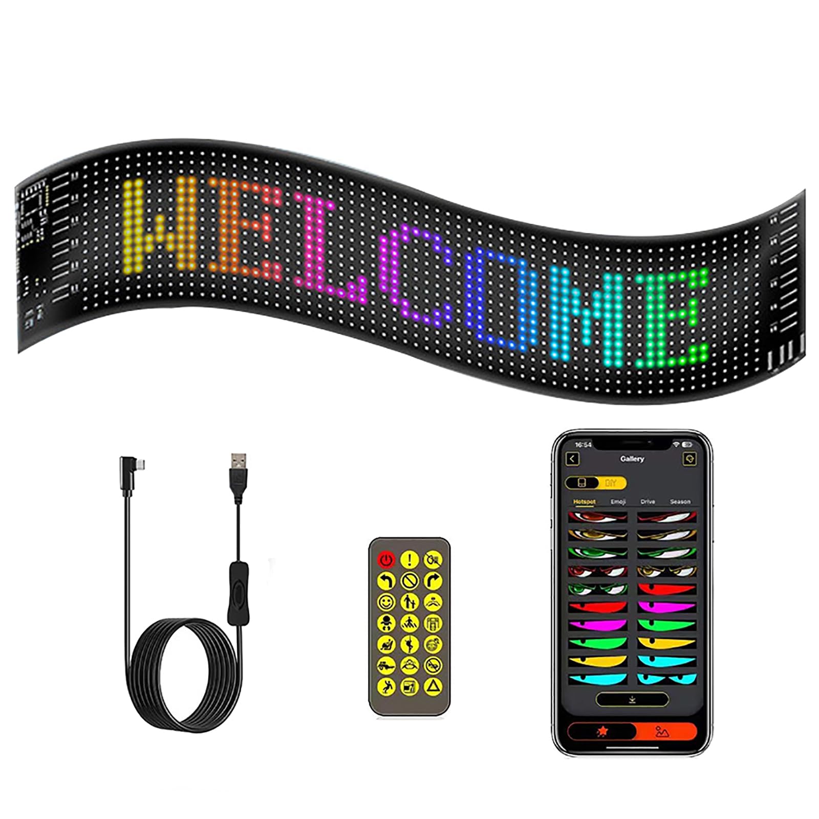 Panneau LED programmable à défilement et affichage de messages textes ou animations