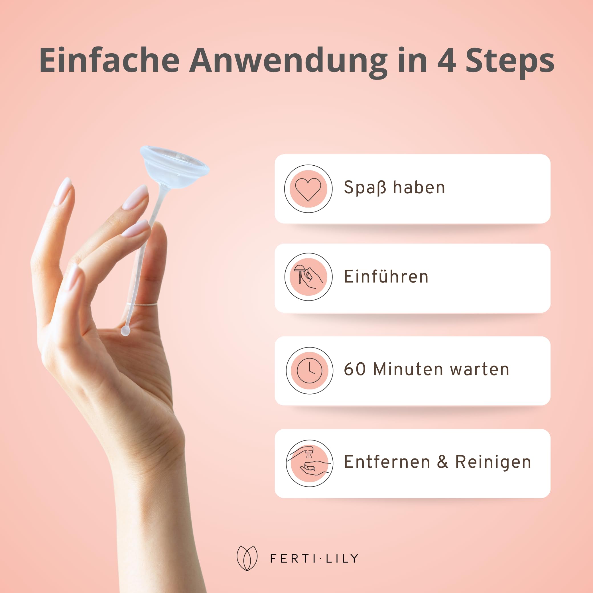 Ardo FERTI-LILY Kinderwunsch Empfängnishilfe, Schwangerschafts Hilfsmittel - natürlich sanft hormonfrei - Anwendung für zuhause, 100% medizinisches Silikon, Babyplanung & Schwanger werden