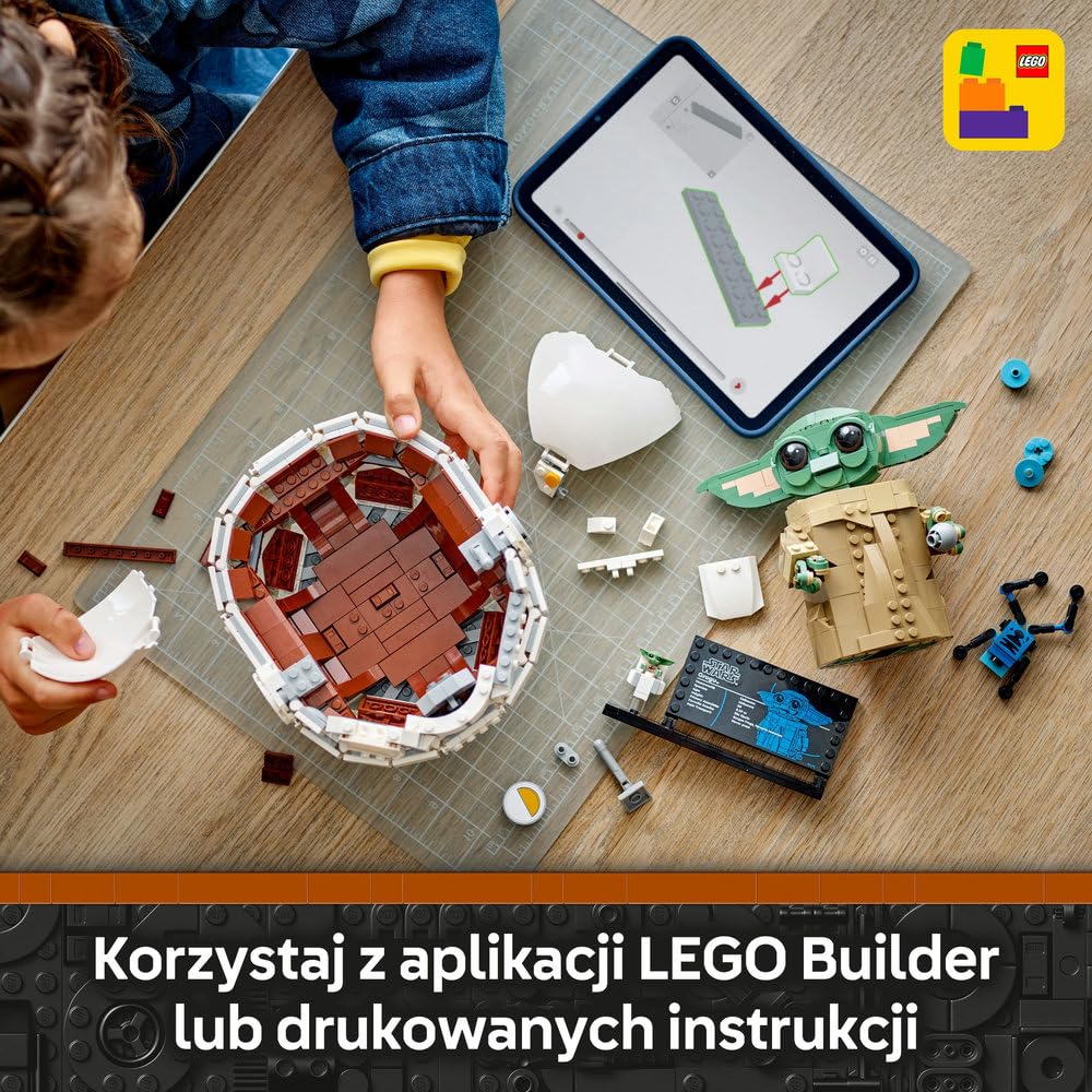 LEGO Star Wars Grogu w wózku 75403 | Kolekcjonerska figurka, zabawka dla 10-latka, prezent Star Wars dla dzieci, klocki dla chłopca i dziewczynki, 1048 elementów