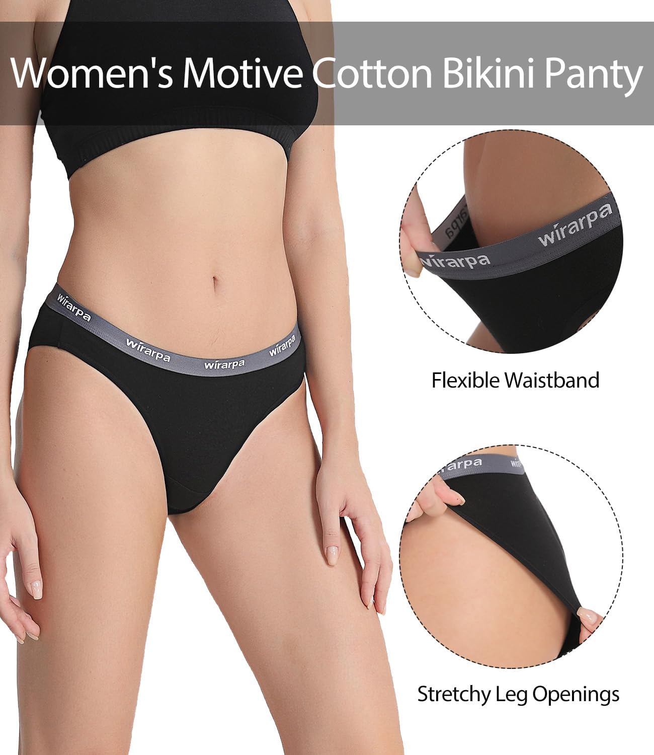 wirarpa Women's Bikini Panties No Panty Line Sexy Cotton Underwear 4/6 Pack - Image 5