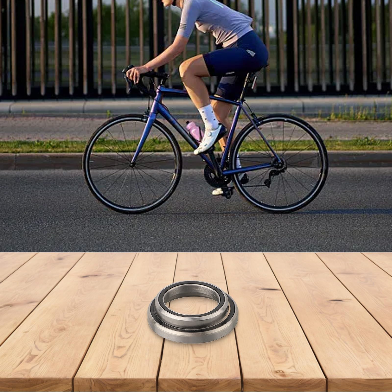 Bike Headset Bearings for Trek for Madone for Domane for Emonda Series Stainless Steel Upper 30.15x41x6.5mm Lower 40X51x6.5mm 36/45 Degree