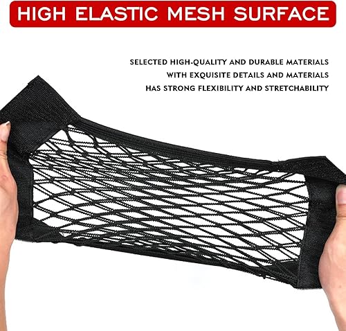 Miniatura 3 de Red de carga de malla para automóvil, red de almacenamiento elástica para maletero, bolsa organizadora con cinta adhesiva, accesorios universales