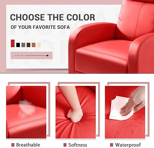 Miniatura 5 de Homall - Silla reclinable acolchada de cuero sintético para sala de estar, sofá reclinable moderno, asiento de club y teatro en casa