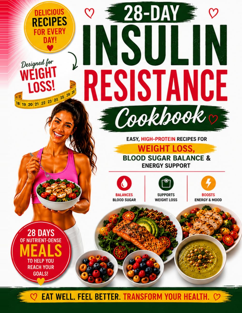 28-Day Insulin Resistance Cookbook: Easy High-Protein Recipes for Weight Loss, Blood Sugar Balance & More Energy