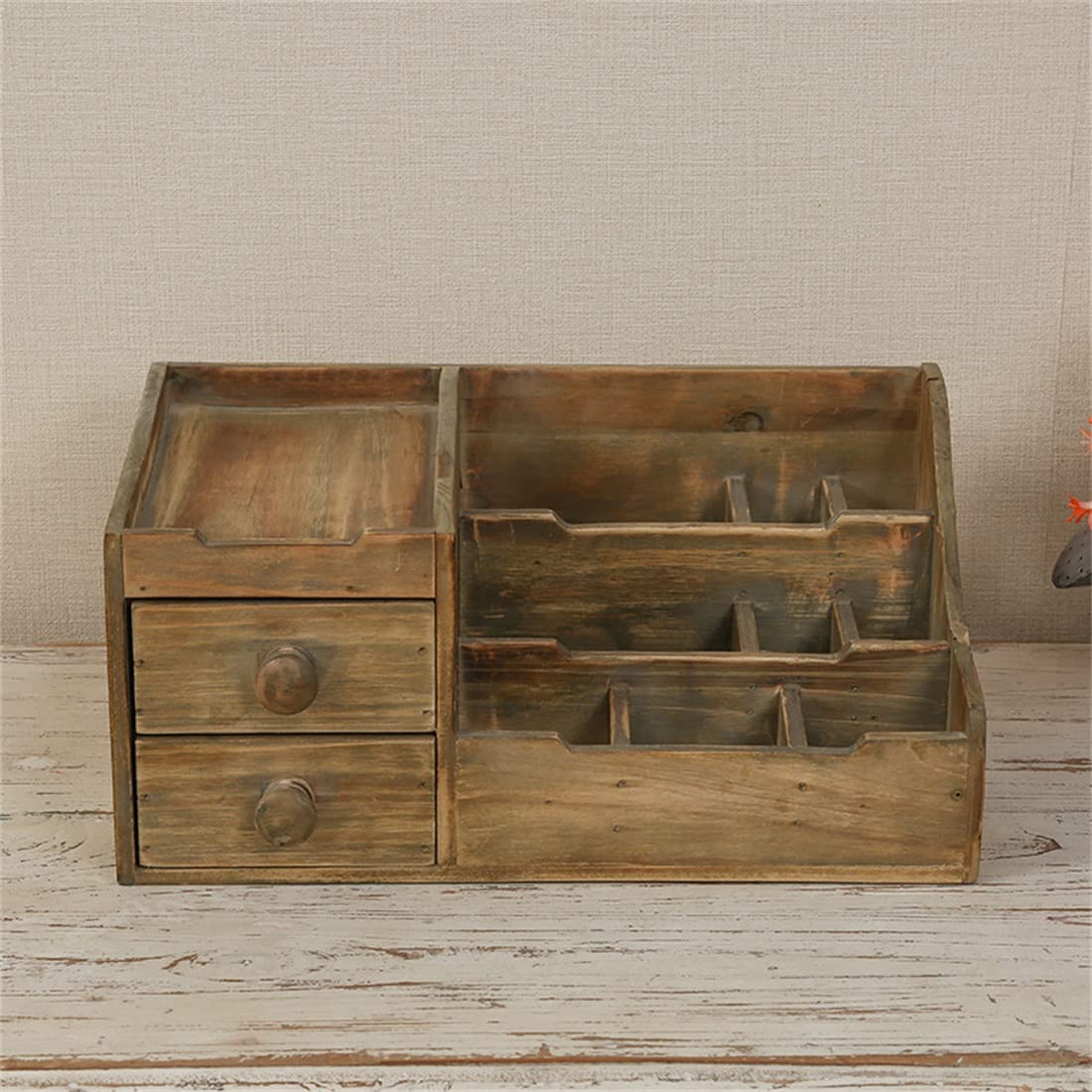Gabinete Organizador de Escritorio pequeño, Oficina en casa, Dormitorio, Aula, Almacenamiento de Mesa de Madera con cajones para Suministros de Escritorio