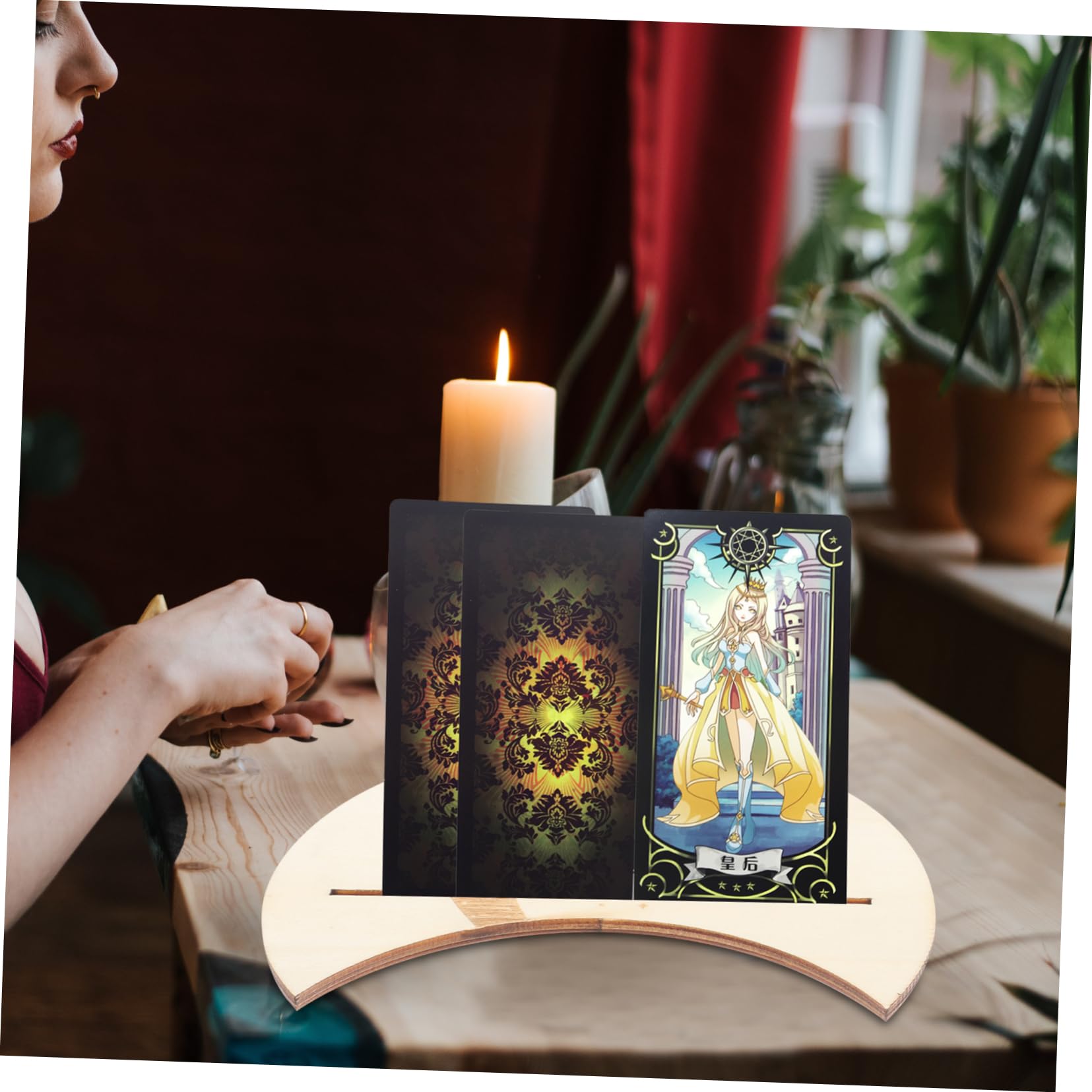 Cabilock 5 Juegos titular de la tarjeta del tarot suministros para juegos de tarot organizador de cartas de tarot de mesa Decoración altar bruja Accesorio adivinación madera tarot de madera