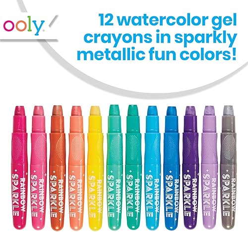 Miniatura 8 de Ooly Cat Parade - Crayones de gel para niños y adultos, juego de 12 crayones de colores arcoíris para superficies de vidrio y papel con tapas en
