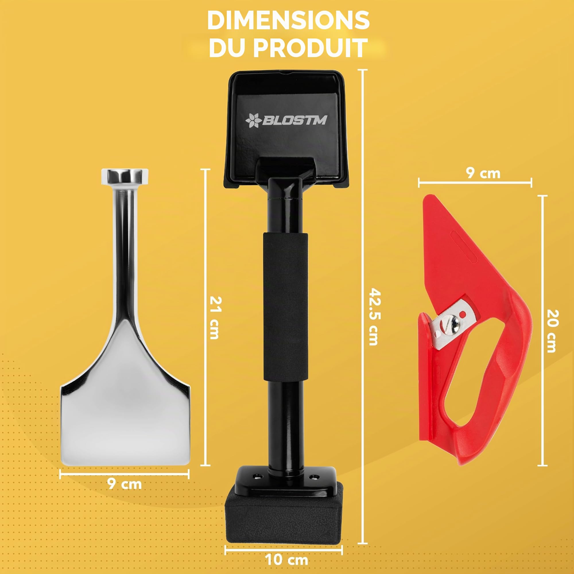 BLOSTM Kit de civière de tapis – Zéro plis pour tapis et genoux, outil de traversin de tapis et tondeuse à moquette pour tous les types de moquette, coup de tapis de qualité professionnelle avec