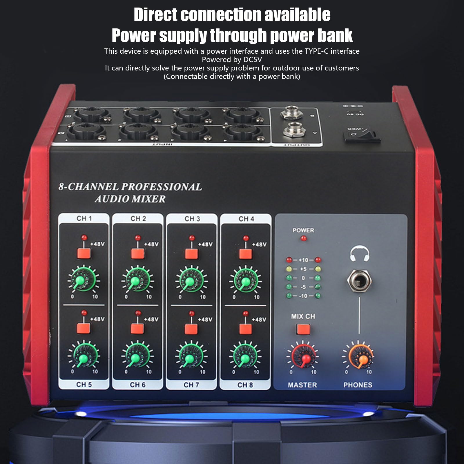 Combinador de sonido de concierto de 8 canales con marco de metal de alta calidad, plan transportable para músicos, técnicos de eventos, combinador de metal para conciertos